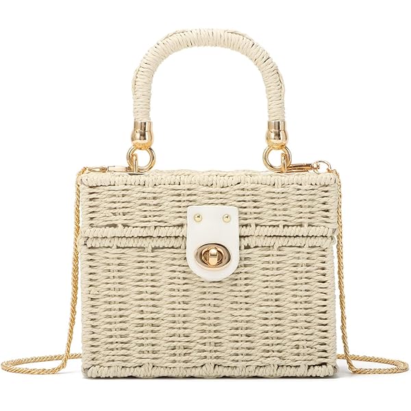 AGDHERSNVX Woven Crossbody Bag – Small Top-Handle Box Purse, Adjustable Strap, Green - View #9