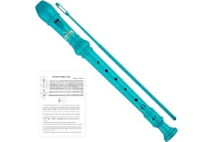 YONTY Soprano Recorder 8-Hole Instrument for Kids Beginners, Baroque Style C Key Kids Flute with Cleaning Rod & Case Bag for School Education Home Entertainment - Deep Green