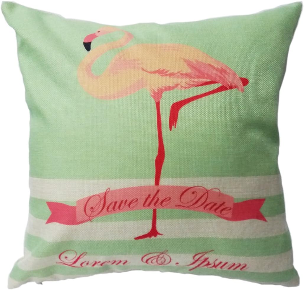 Fresh Household Throw Pillow Covers, Flamingo Pillowcase Valentine Gift Pillow Cases Pillow Slips Cotton Linen Cushion Covers- Pattern 1st