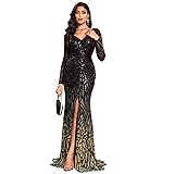 TOLEEN Women's Formal Sequin Bodycon Long Sleeve
