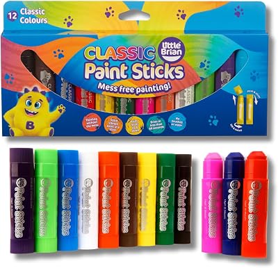 Little Brian Paint Sticks 12 Pack Assorted Colours Mess Free Twist Up Paint