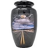 Cremation Urn Adult Large Urn for Human Ashes - A Lovely Sharing Tokens to Remember Your Love One Lost 10 Inches I 200 lbs Storage Capacity (Road Path)