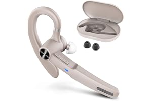 Vonztek Bluetooth Headset, V5.1 Bluetooth Earpiece with 400mAh Charging Case, Wireless Headset Built-in Mic Noise Canceling for Trucker Driver Business Call Office Cell Phone Android PC Work
