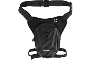 Motorcycle Leg Bag, Waterproof Waist Pack Pouch for Men & Women with Adjustable Drop Shoulder Strap & Dual Zipper Compartment