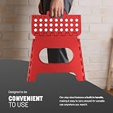 KEPLIN 9 Inch Heavy Duty Folding Step Stool Red Non-Slip Portable view 4
