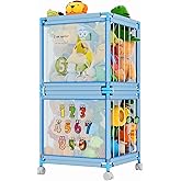 Asacbiiin Stuffed Animal Storage Zoo - Large Stuffed Animal Organizerwith Wheels, Study Stainless Steels Stuffed Animal Cage Holder Standing Plushies Storage with Wheel