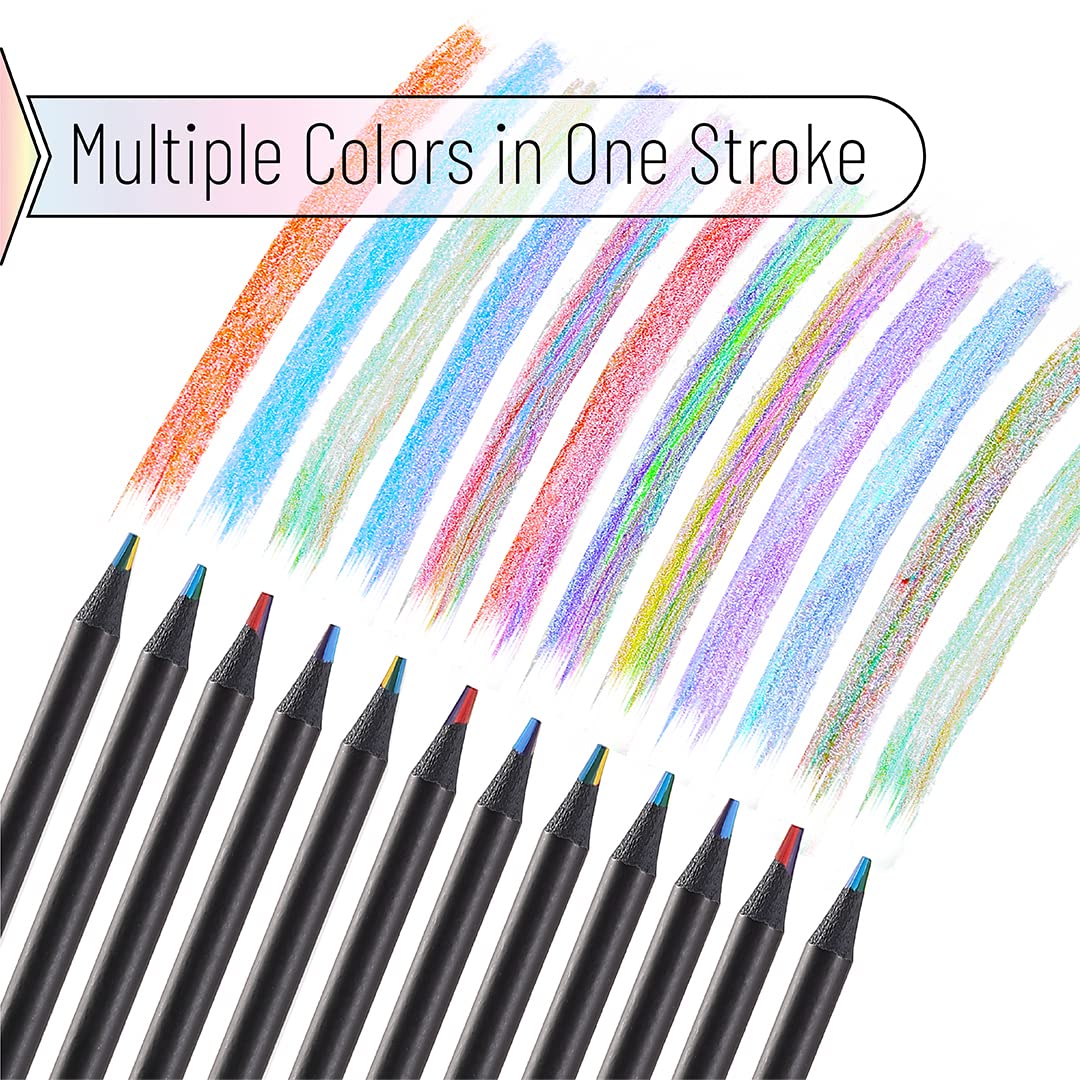 Mr. Pen- Rainbow Pencils, 12 Pack, 7 Color in 1 Colored Pencil with Sharpener, Fun Pencils