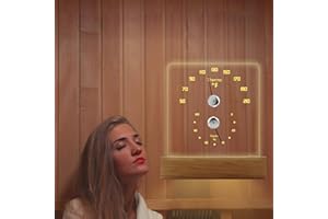 Yofidra Sauna Thermometer 2 in 1 Fahrenheit Thermometer Hygrometer with LED Light Sauna Accessories for Sauna Room Hotel