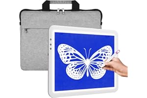 Zocelight Rechargeable Super Bright Light Pad for Cricut,Light Box A4 with Padded case,6 Brightness Settings Up to 8860Lux,Portable Light Table for Tracing,Weeding Vinyl,Diamond Painting