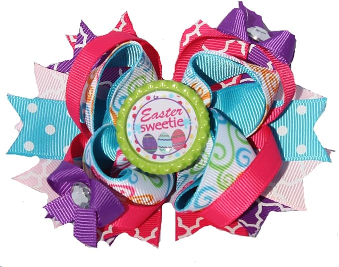 Amazon Com Easter Hair Bow Spring Boutique Hair Bow Easter
