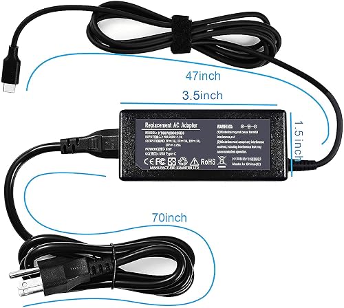 thumbnail image 2 of 65W USB-C Charger For Lenovo ThinkPad L13 E15 E14 X13 T14 & More - 6ft Cable, Chargeyourlife 2 of 5