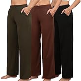 PNAEONG 3 Pack Women's Petite Sweatpants, Casual Wide Leg Pants Loose Fit Lounge Pants with Pocket,XS-XL