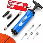 SPORTBIT Basketball Pump &ndash; Ball Pump for Sports Balls | Push &amp; Pull Inflating System &ndash; Hand Pump for Basketball, Volleyball, Soccer &amp; Football &ndash; Gifts, Court &amp; Gym Ready