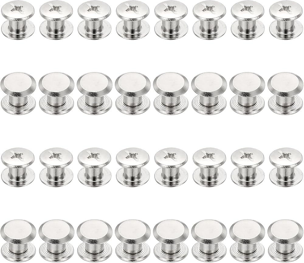 PATIKIL M5x5mm Chicago Screws Nickel Plated Steel Binding Posts Rivets 50 Sets