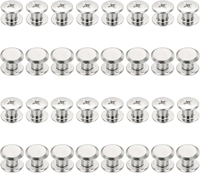 PATIKIL M5x5mm Chicago Screws Nickel Plated Steel Binding Posts Rivets 50 Sets