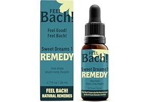 Feel Bach! Sweet Dreams #1 Remedy - Natural Homeopathic Flower Essences for Racing Thoughts, Emotional Fatigue, Promotes Deep Sleep, Vegan, Gluten & Sugar-Free, Non-Habit Forming, 20ml (0.7 fl oz)