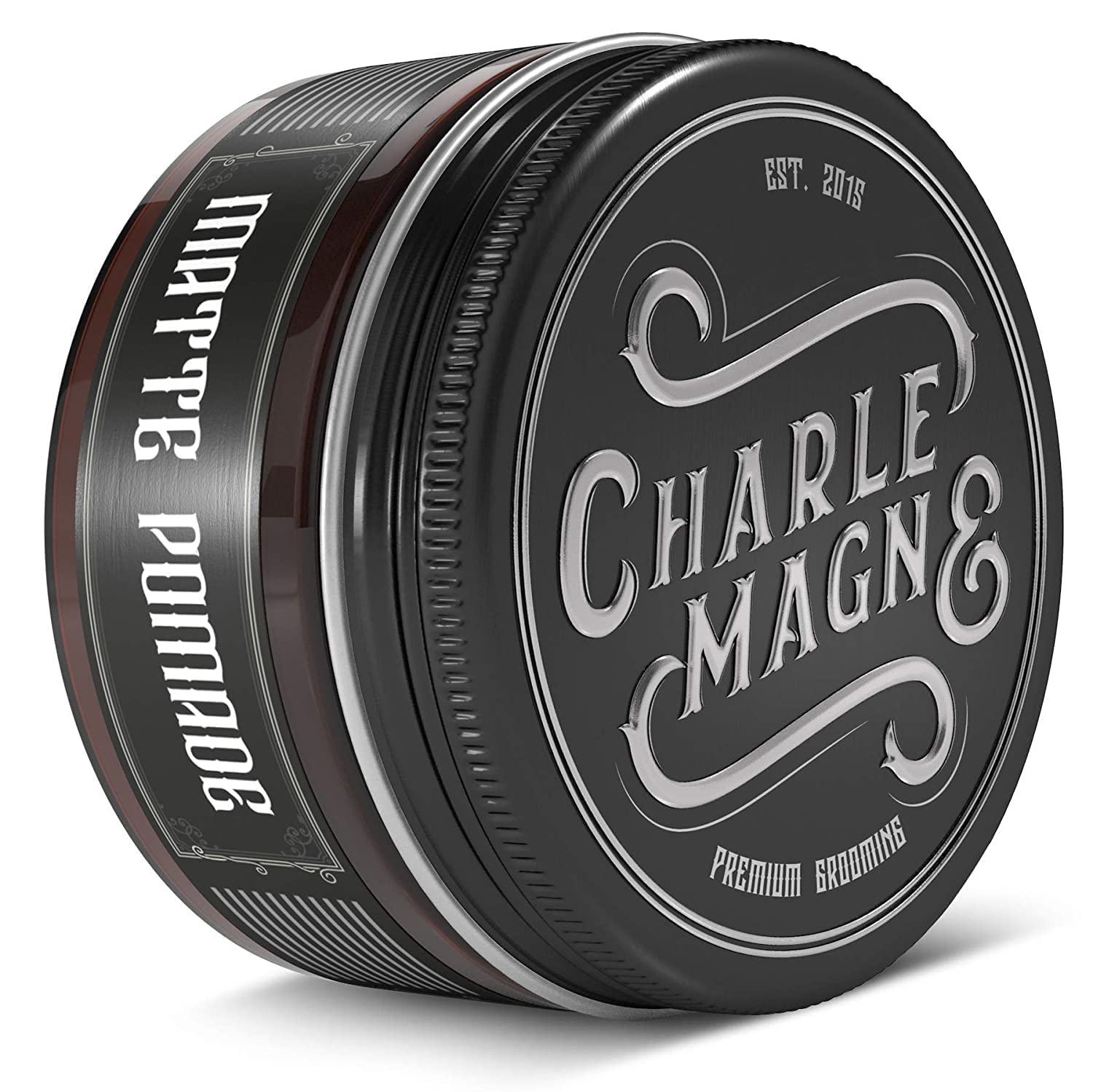 Charlemagne Water-Based Matte Pomade for Men - 100 ml, Noble Leather Scent - High-Hold Styling Wax - Zero Shine Clear Hair Pomade - Effortless Restyle & Ultra Strong Hair Wax