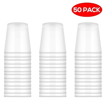 50 Vasos de Chupito Desechables de Plástico Duro (60 ml) - Claro Como el