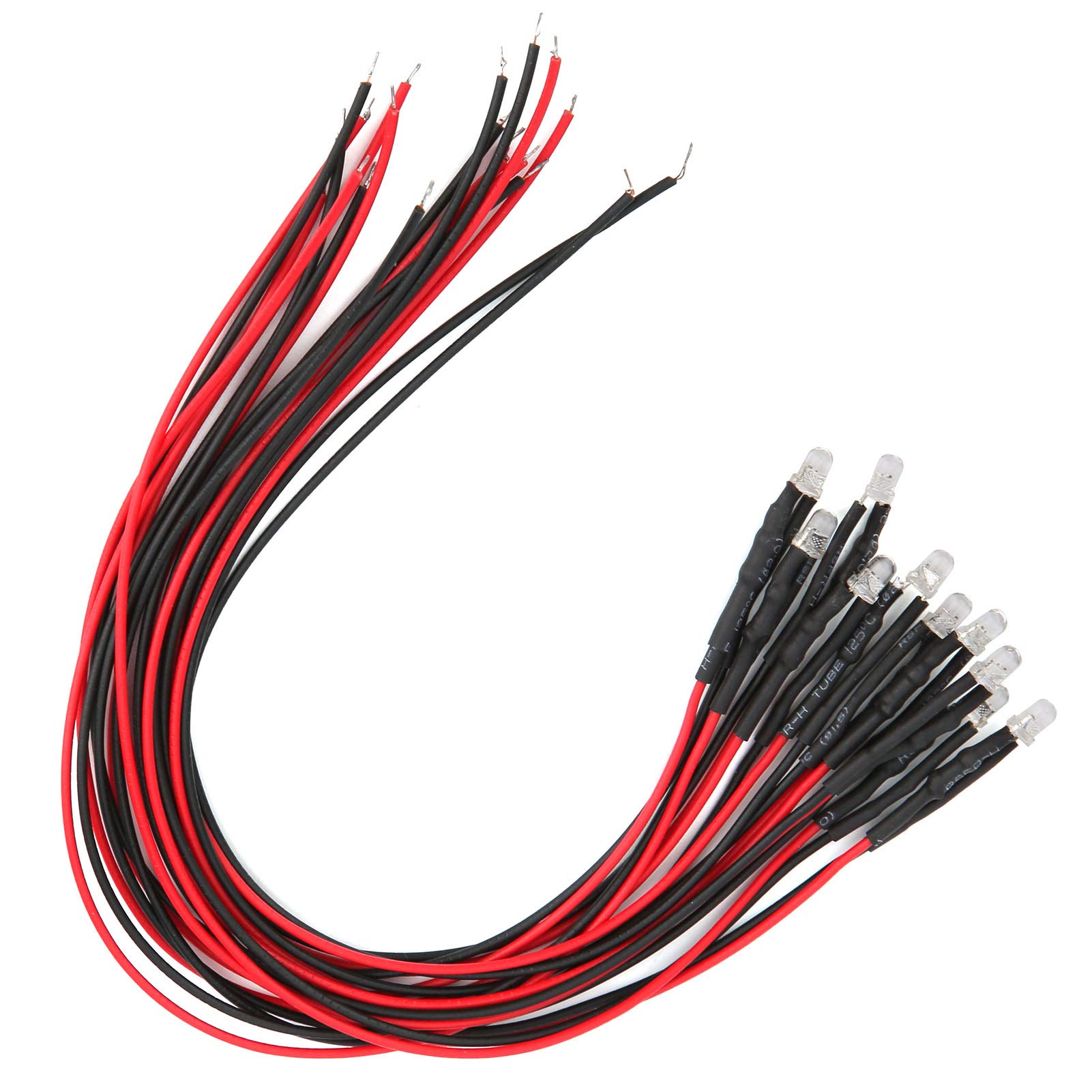 LED Lights Emitting Diodes,3mm Pre Wired Round Head Single Flashing light bulb Model 12V (Red light) 50Pcs