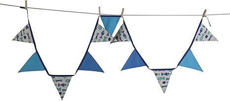 Amazon Com Tag 205824 School Of Fish Flag Banner Aqua 7 75 W X
