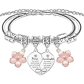 Nana Granddaughter Bracelets for 2 Pcs Heart Matching Bracelets for Grandma and Granddaughter Gifts for Nana Birthday Present for Grandma Granddaughters Jewelry Christmas Thanksgiving Gift