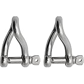 Extreme Max 3006.8216.2 BoatTector Stainless Steel Twist Shackle - 5/16", 2-Pack