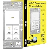 Minoston WiFi Timer Switch - Smart Countdown Timer, 5-15-30 Minutes/1-2-4 Hour, ON/OFF, Neutral Wire Needed, for Lights, Fans, Heaters, ETL Listed