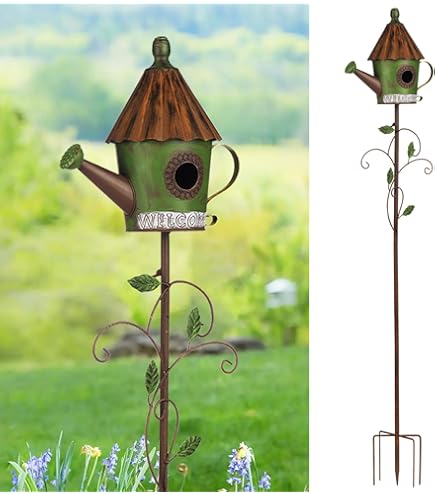 Amazon.com: CVHOMEDECO. Bird House for Outdoor with Pole