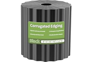 SOCONT Metal Garden Edging, 10"×20Ft Landscape Edging Border for Garden, Flower Bed, Lawn and Landscape Edging (Black)