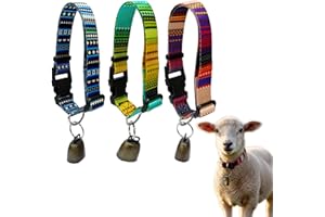 Chuanke Goat Collars and Bells，Durable Nylon Adjustable Collar with Quick Release Buckle & Loud Copper Bell, Anti-Lost Grazing Collar for Farm Animals, Sheep, and Cattle Accessories