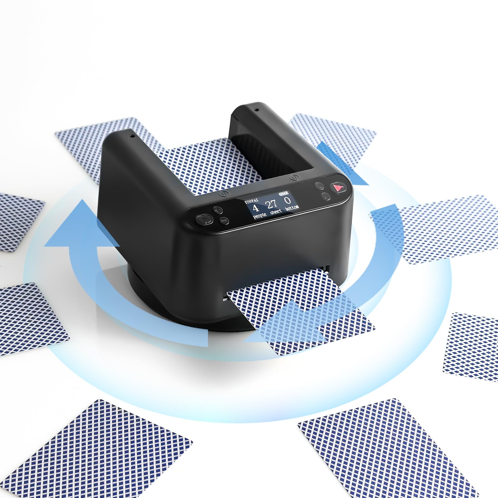 Photo 1 of YOOUT Updated Automatic Card Dealer, 360° Rotating Auto Card Dispenser for 2-8 Player, 2 Decks Card Smooth Dealing, Playing Card Table Accessories for Texas Holdem, Blackjack