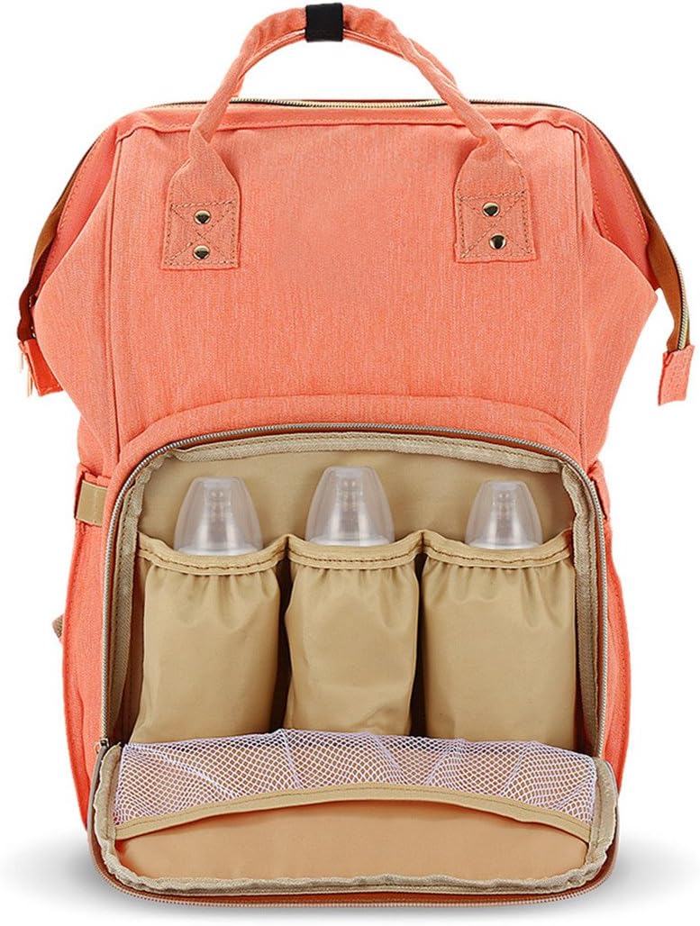 Multifunctional Portable Baby Diaper Bag Mummy Maternity Diaper Nappy Backpack Baby Travel Stroller Diaper Bag Nursing Organizer Orangepink