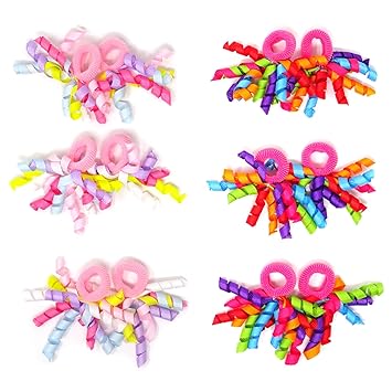Amazon Com Honbay Curly Bow Hair Ties Cute Elastic Hair Bands
