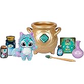 Magic Mixies - Magical Real Misting Gold Cauldron with 8 Inch Non-Electronic Plush Toy. Follow The Spell Book Add The Magic Ingredients. Who Will You Magically Create?