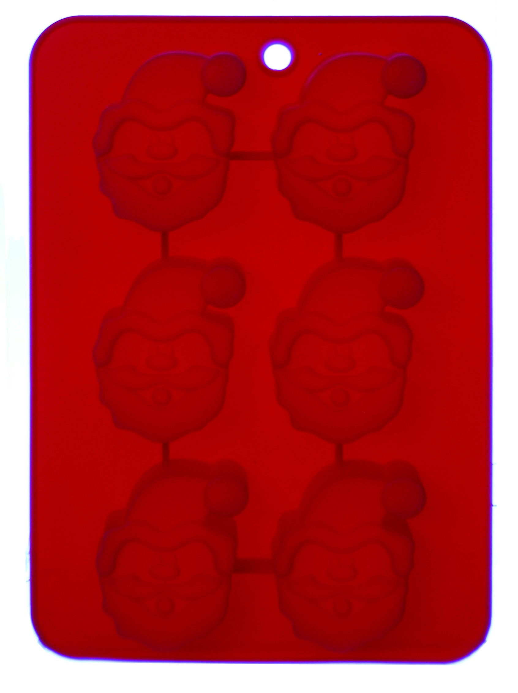 Excelsa Silicone Mould 6 Mini Father Christmas, Red