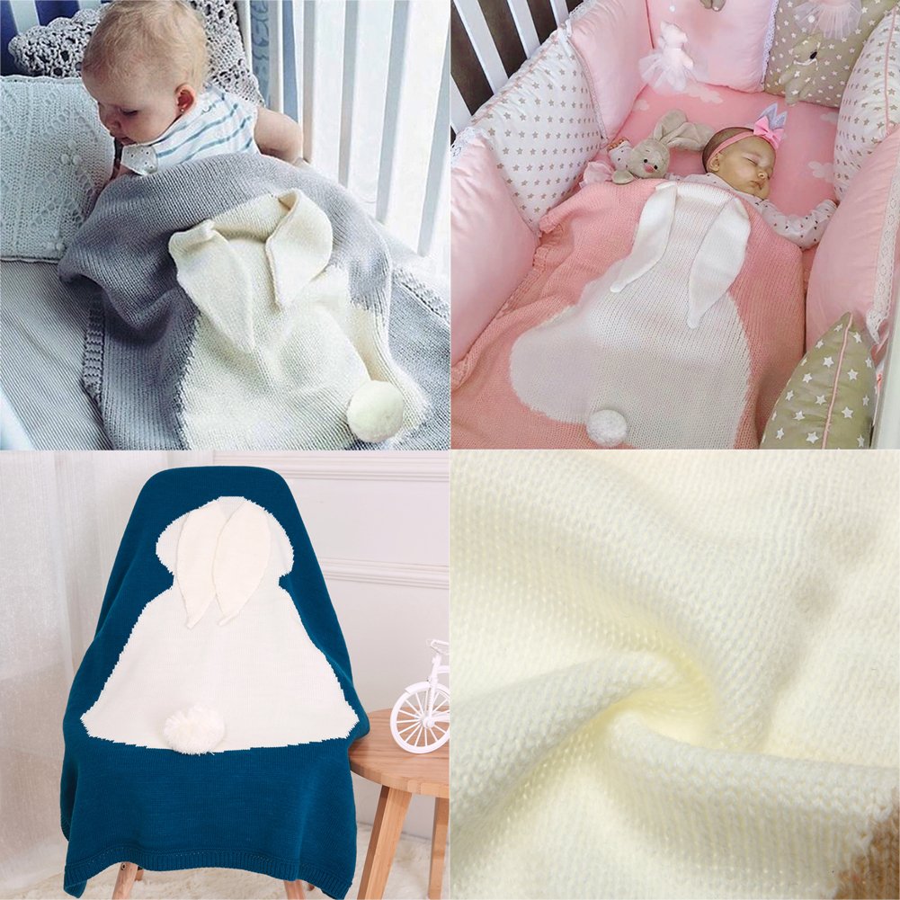 La Cabina Blanket Bebe Blanket Peluche Warm Impression Lapin Mignon Couvertures Bebe Petite Couverture De Securite Serviette De Bain Hiver Pour Bebe Garcon Fille F Matelas Et Linge De Lit Couvertures Et
