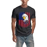 LBP American Flag Eagle Shirt Men's 1776 July Patriotic T Shirt 4th of July Tees USA Flag Shirt