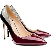 COLETER Women's 4 Inch Pumps Pointy Toe Wedding Dress Shoes Slip on Stiletto Pumps