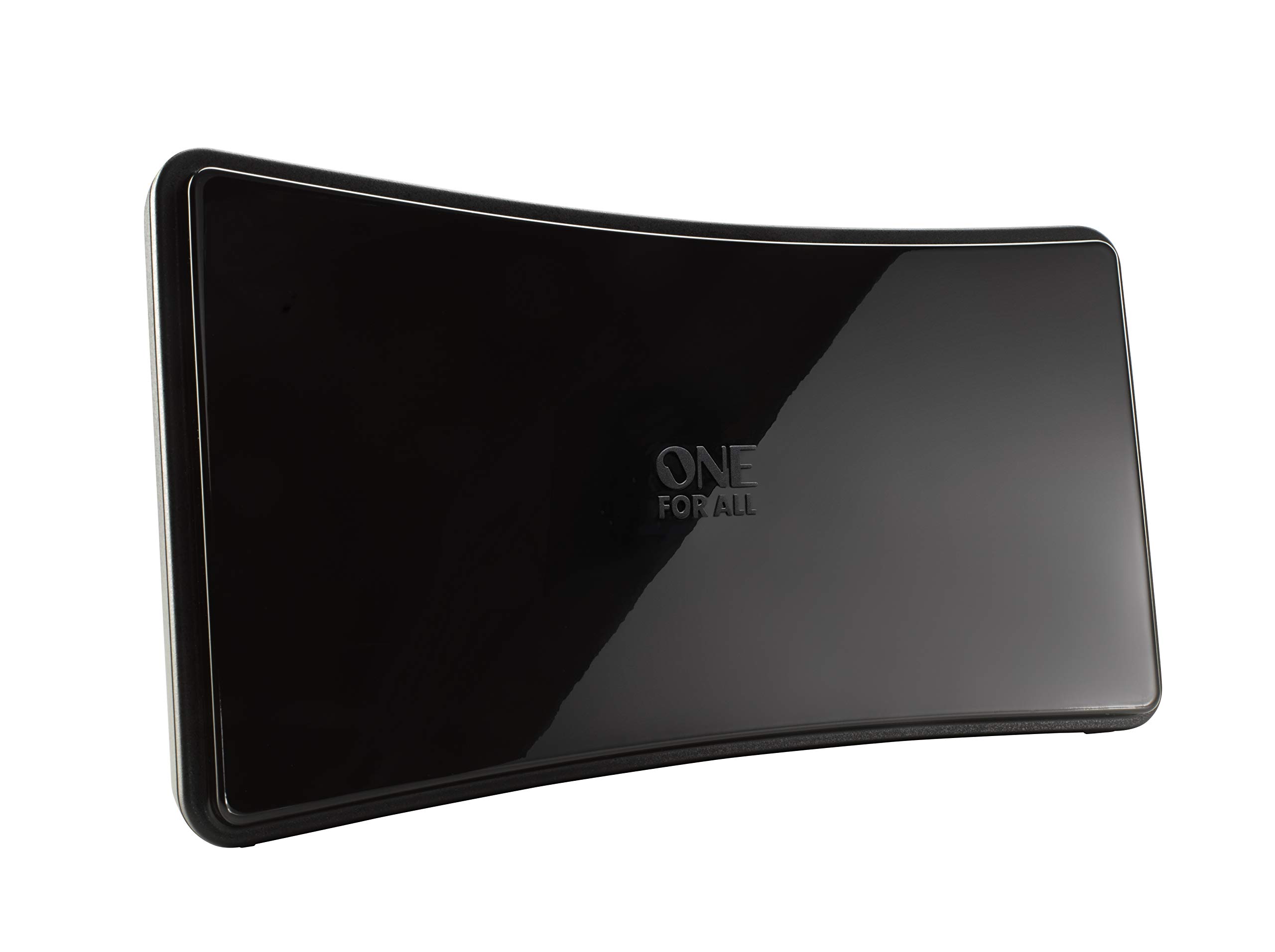 One For All Amplified Indoor Digital TV Aerial - Ready to receive Freeview and Analogue TV Signals within a range of 9 miles - Full HD Ready – Curved HDTV Antenna – UHF/VHF - black - SV9420
