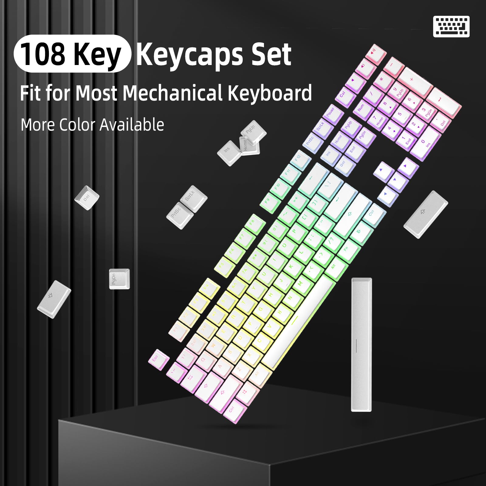 Mua 108 Key Double Shot PBT Pudding Keycaps with Translucent Layer ...