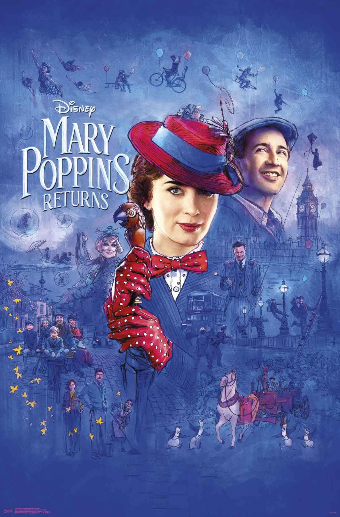 Trends International Disney Mary Poppins Returns - Sketch Wall Poster, 22.375" x 34", Unframed Version