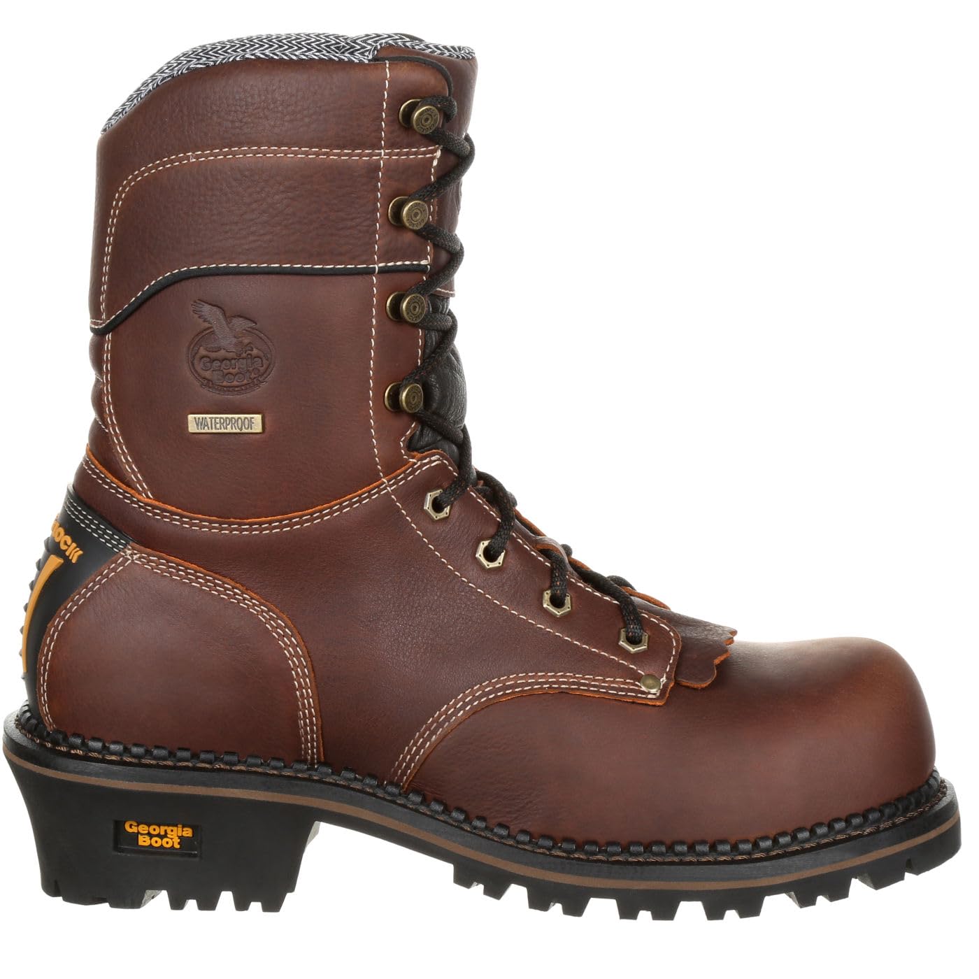 Georgia Boot AMP LT Logger Composite Toe Waterproof Work Boot, Brown, Size 8.5(M)