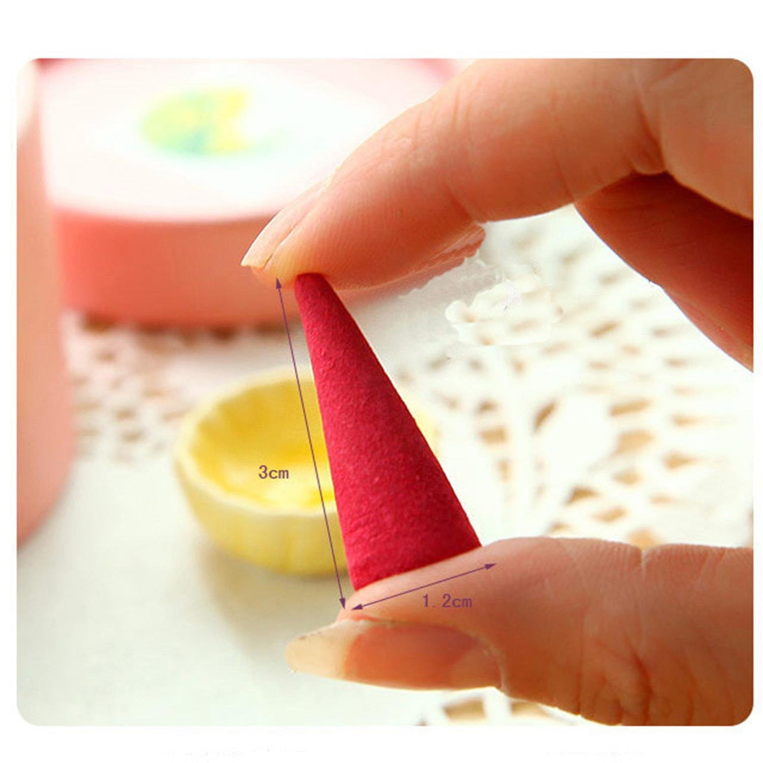 GuGio 1 Box Backflow Incense Cones for Backflow Incense Burner Holder with Spice Tray (Tulips)