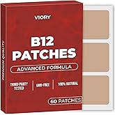 VIORY B12 Patches (Pack of 60) - 100% Natural Patch for Women and Men - Firming, Energy, Focus & Body Support - Enhanced Formula