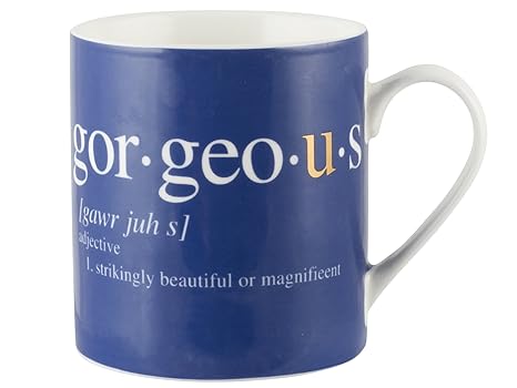 Creative Tops Gorgeous Taza de Porcelana Fina, Azul/Oro