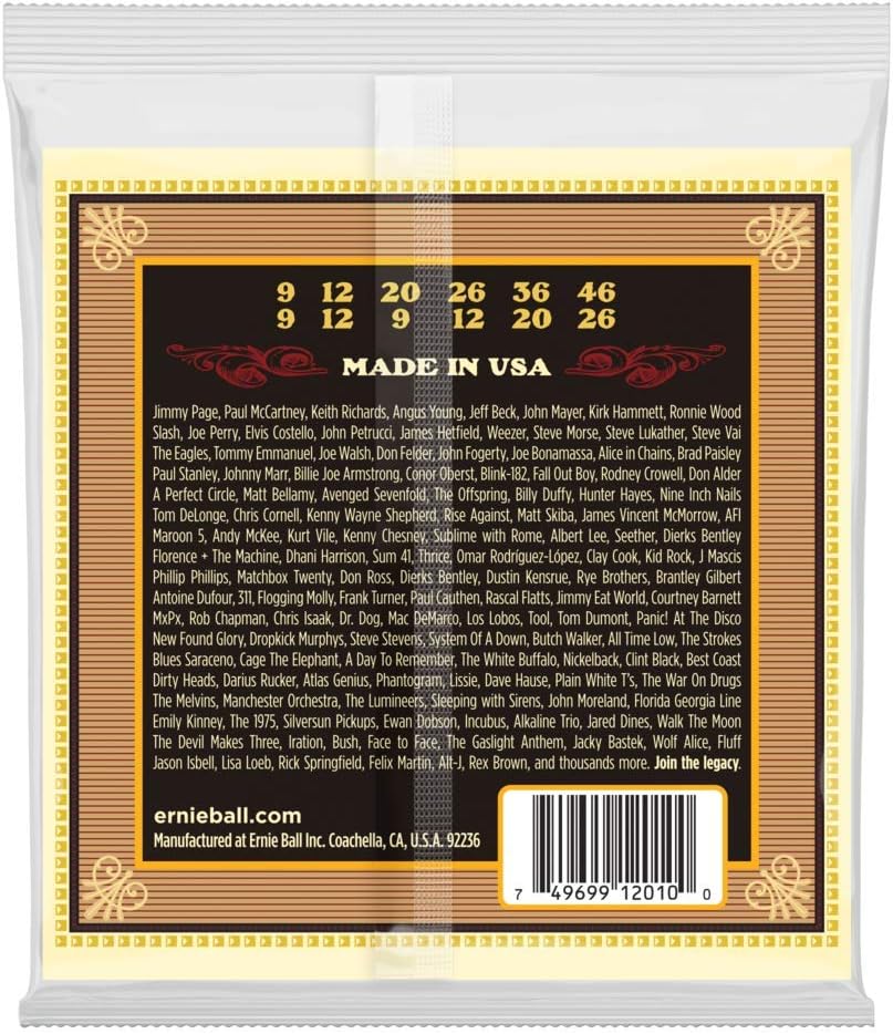 Ernie Ball Earthwood Light 12-String 80/20 Bronze Acoustic Guitar Strings - 9-46 Gauge, 12-String Light, 12-String Light - Image 3