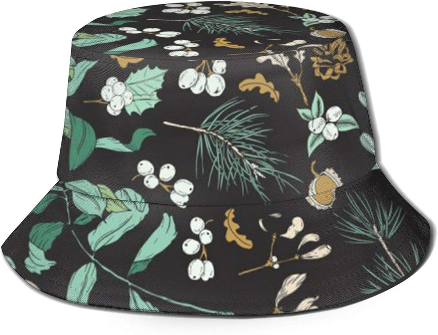 Winter Nature Night Unisex Reversible Bucket Hat Packable Fisherman Hat