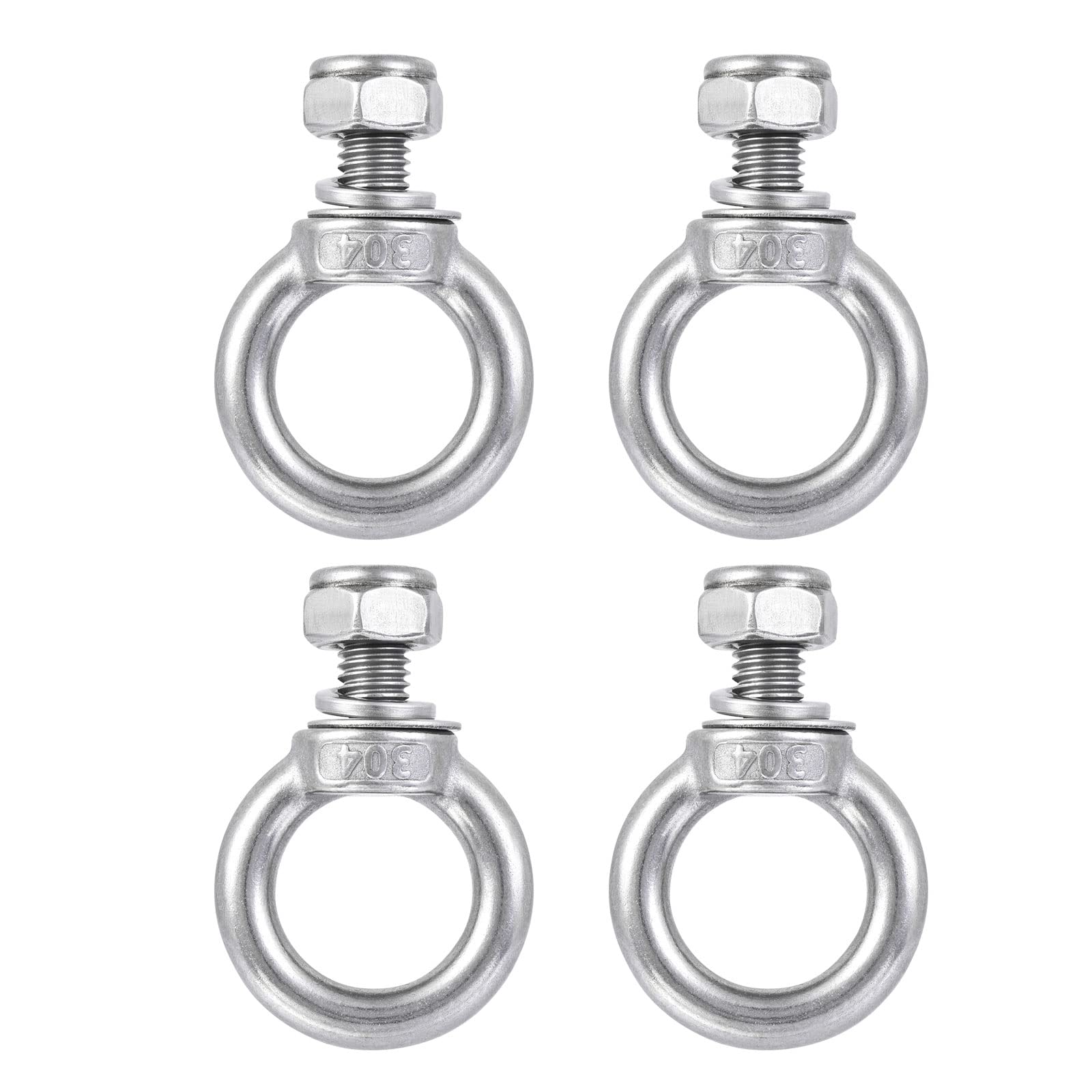 M METERXITY 4 Set Machinery Shoulder Lifting Eye Bolt - Chandelier Fence Stainless Steel Lifting Bolt with Nuts Lock Washers Flat Washers Apply to Wire Rope (M10)