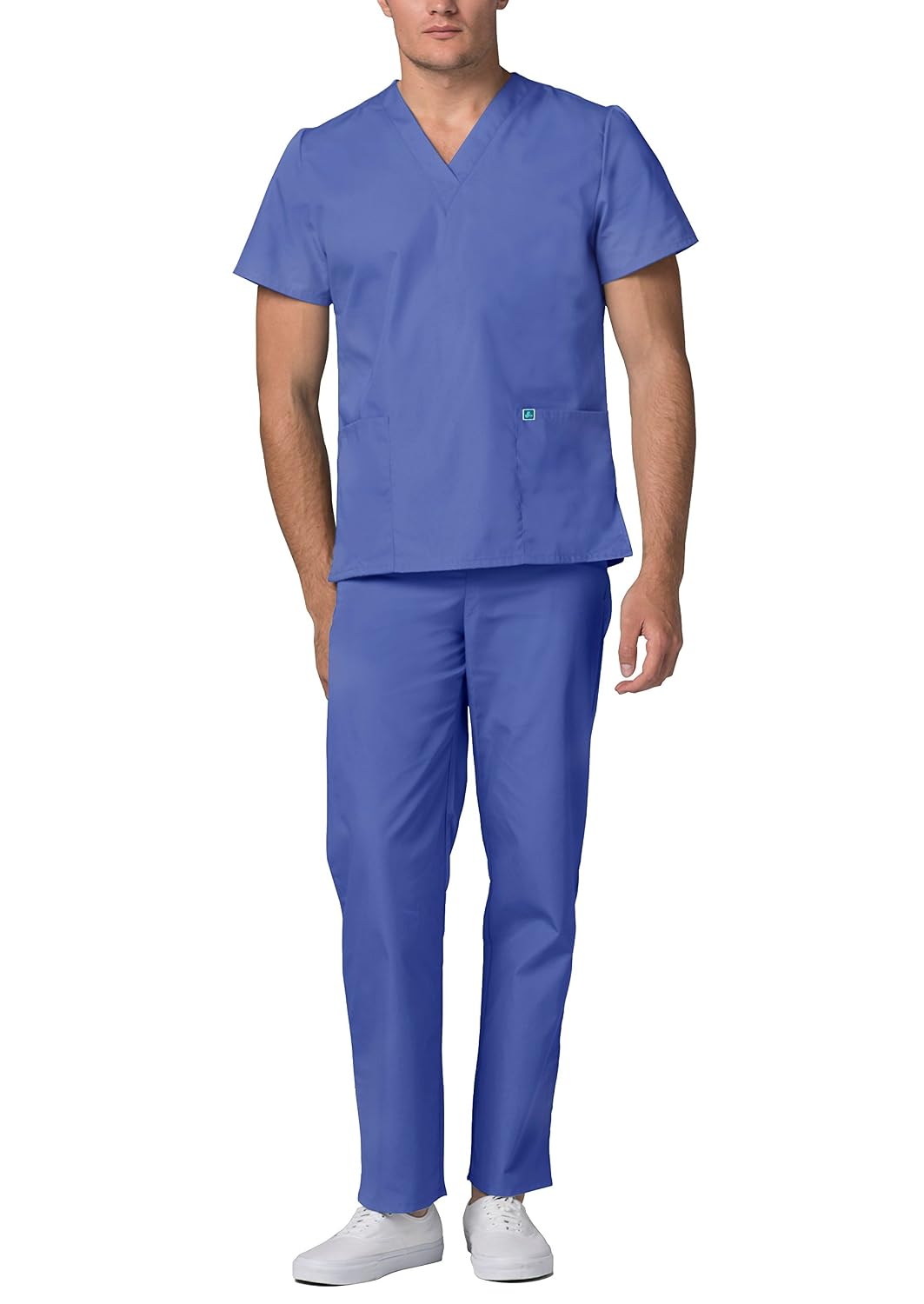 Adar Universal Unisex Medical Uniform - Unisex Drawstring Scrub Set - 701 - Ceil Blue - M - Image 3