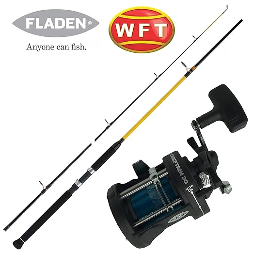 Stollenwerk Norwegen Meer Combo Angelset WFT Rute 2,1m 150-700g & Fladen Multirolle & Schnur